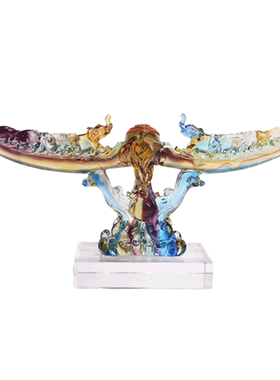 五福临门琉璃大象摆件客厅玄关家居工艺品电视柜摆设店铺开业礼物