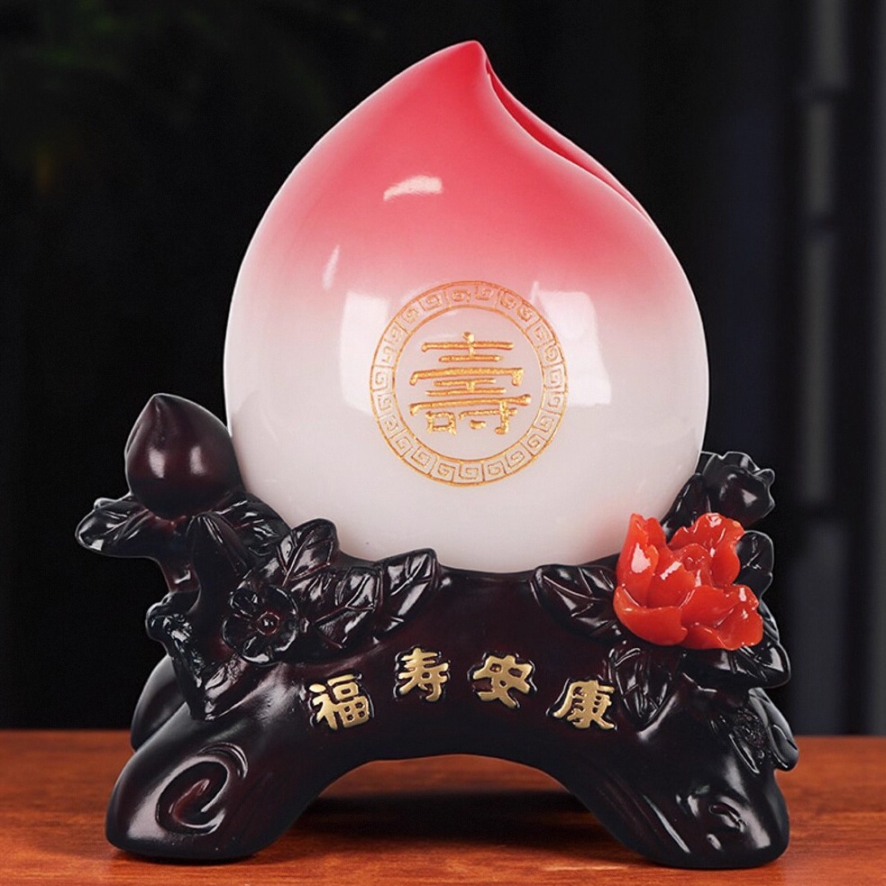 福寿双全寿桃摆件送爷爷奶奶长辈老人生日礼物贺寿祝寿过大寿礼品