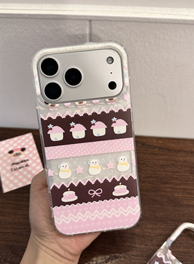 少女岛原创费尔岛插画可爱卡通手机壳保护套苹果17