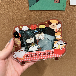 少女岛原创饭搭子猪包小狗宽幅相框拍立得冰箱贴wide送闺蜜礼物