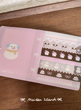 少女岛原创猪包小狗可爱费尔岛图案3寸小卡拍立得收纳册