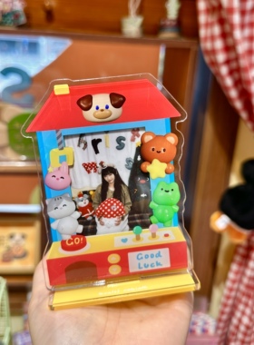 少女岛原创猪包小狗好运扭蛋机插画3寸拍立得相框立牌