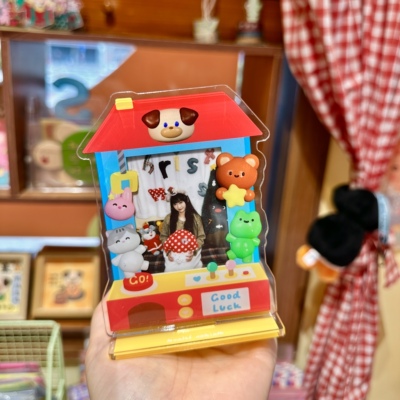 少女岛原创猪包小狗好运扭蛋机插画3寸拍立得相框立牌