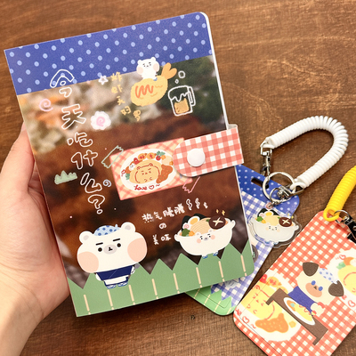 少女岛原创深夜食堂系列可爱料理小物A6侧插袋卡册贴纸收纳册