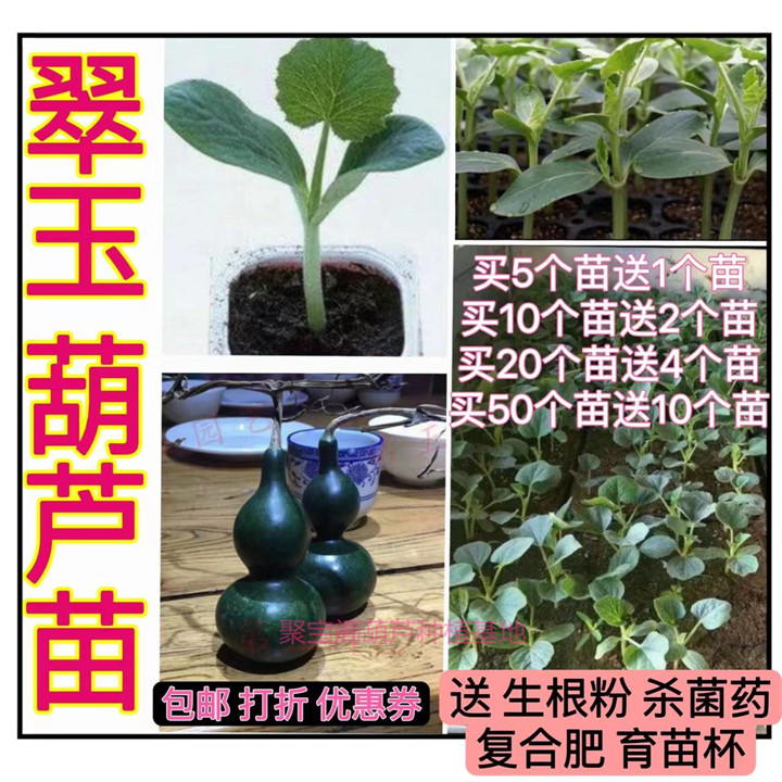 翠玉葫芦墨绿苗秧文玩八宝亚腰