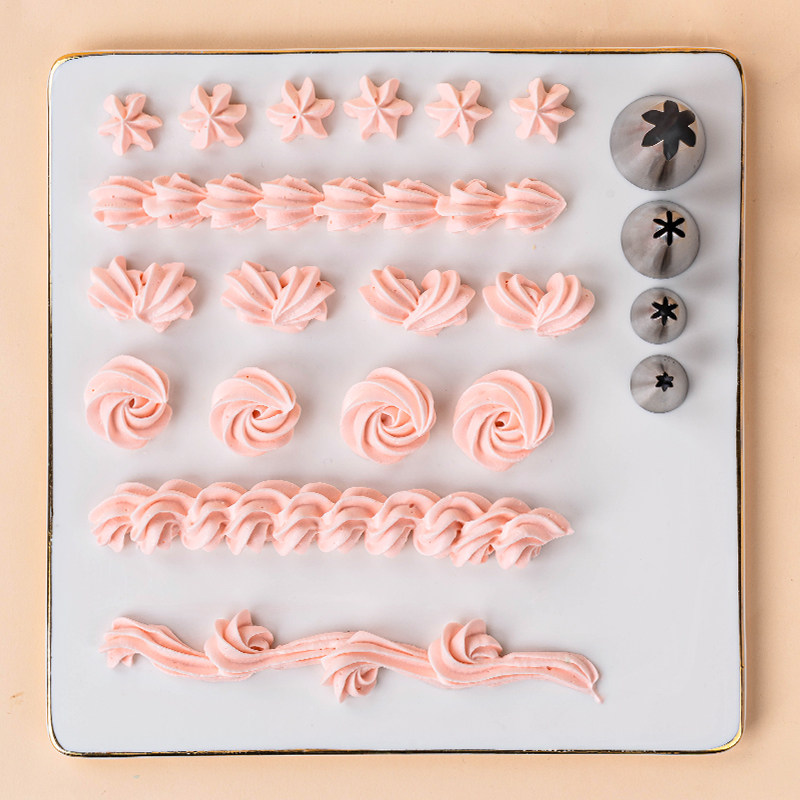 大中小6齿裱花嘴304不锈钢套装曲奇玫瑰溶豆蛋糕裱花嘴烘焙工具