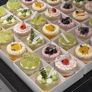 网红4宫格女神春游野餐盒蛋糕装 盒 饰下午茶外带打包盒甜品台包装