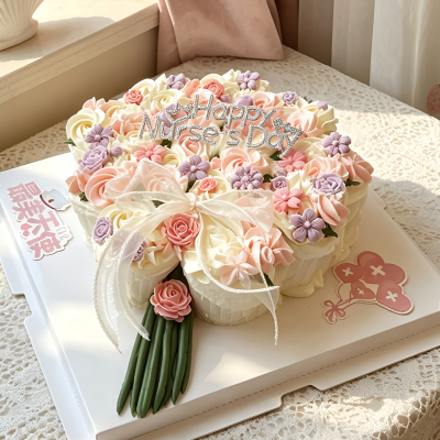 护士节唯美水钻蛋糕装饰