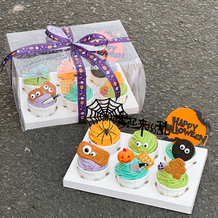 2025万圣节快乐纸杯蛋糕装饰摆件狂欢夜派对一起来捣乱亚克力插牌