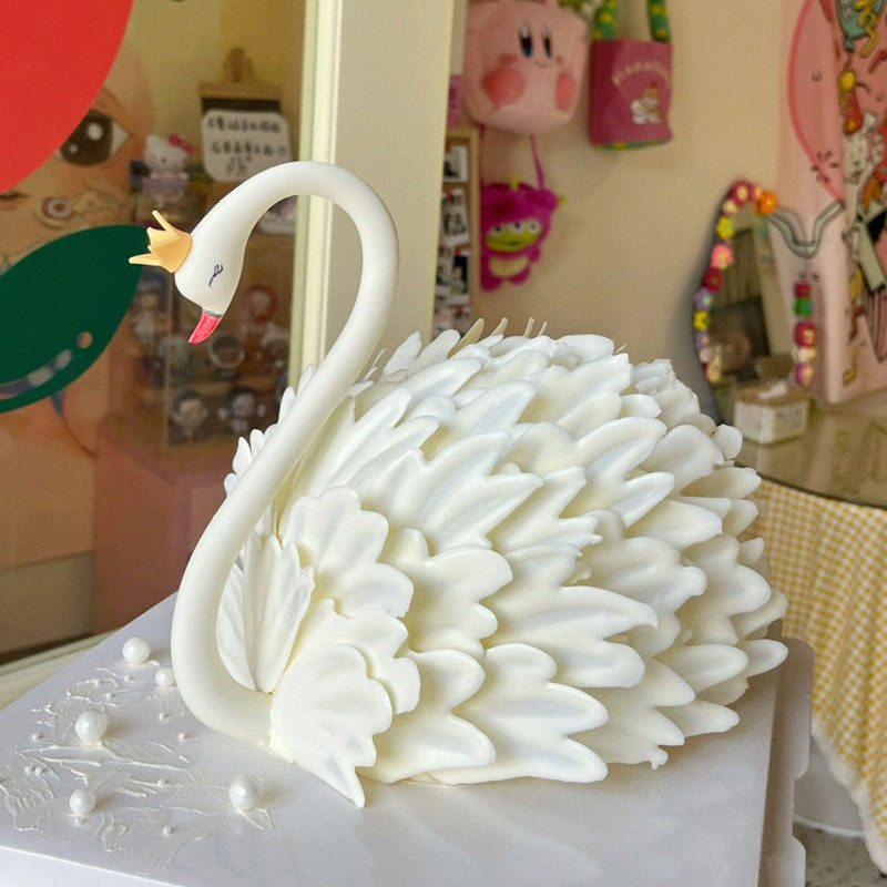 女神小仙女生日蛋糕装饰天鹅脖子