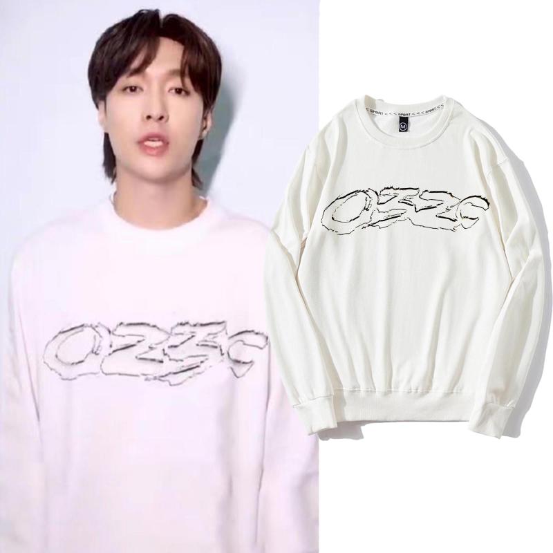 潮流韩版时尚张艺兴同款卫衣宽松英文印花简约长袖套头流行上衣秋