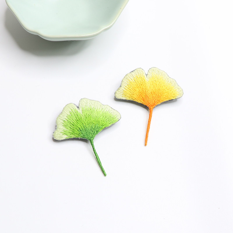 碎玉轩原创手工立体刺绣苏绣胸针银杏叶泫雅风文艺百搭别针包邮