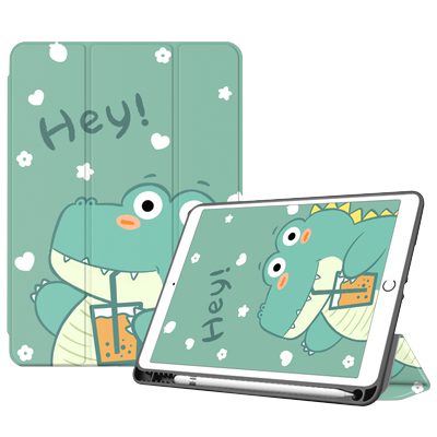 苹果ipad9寸带笔槽三折保护壳