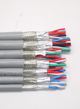 rvvsp双绞屏蔽线8芯0.2线芯镀锡双层屏蔽网灰色rs485通讯协议用线