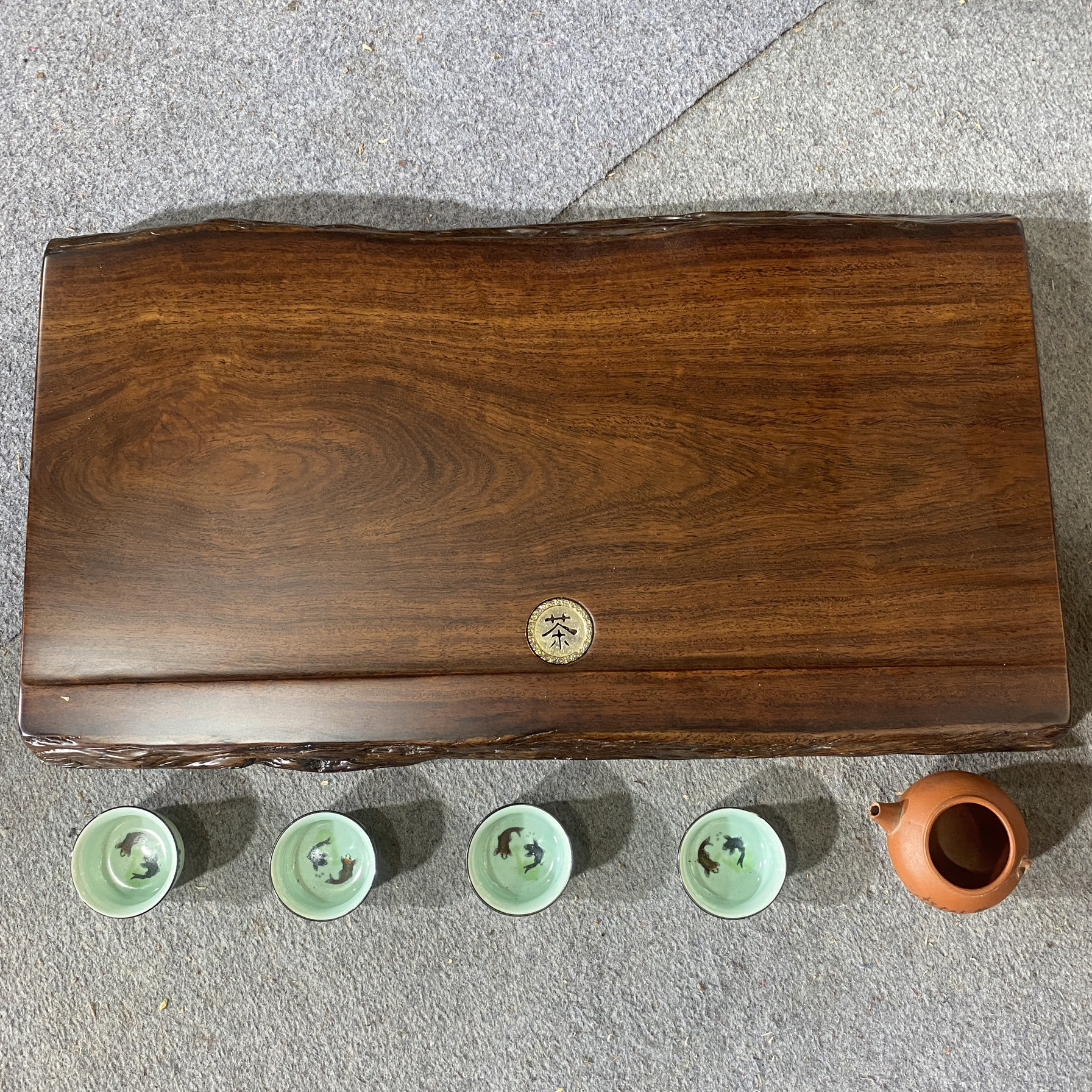 黑檀风车木茶盘大号整块实木茶台家用茶海茶道功夫茶具茶托组合