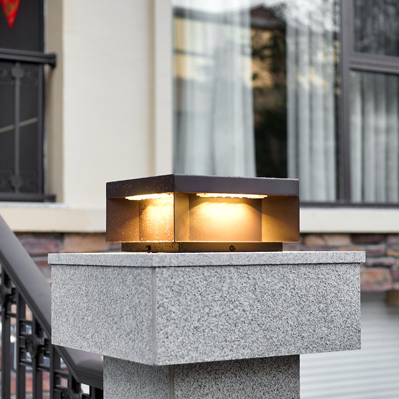 意几太阳能柱头灯户外防水庭院灯别墅花园门柱灯柱子灯大门立柱灯