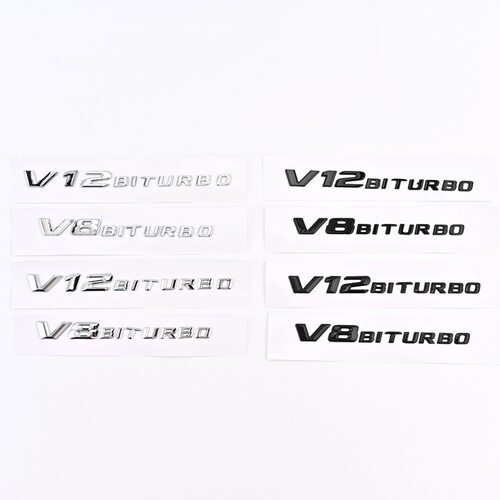 适用于奔驰新款V8BITURBO侧标C63 G63 S65 叶子板V12增压字母车标