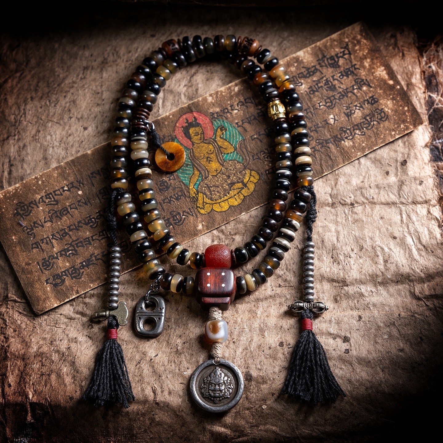 卡杰格朵.原创设计藏式天然羊角佛珠手串念珠盘玩108颗文玩项链,特色手工艺,佛珠手链,淘宝优惠券,粉丝福利购,淘宝优惠卷