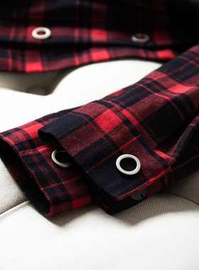 红色格子衬衫女宽松韩版长袖外套休闲百搭2025春秋冬新款红黑色