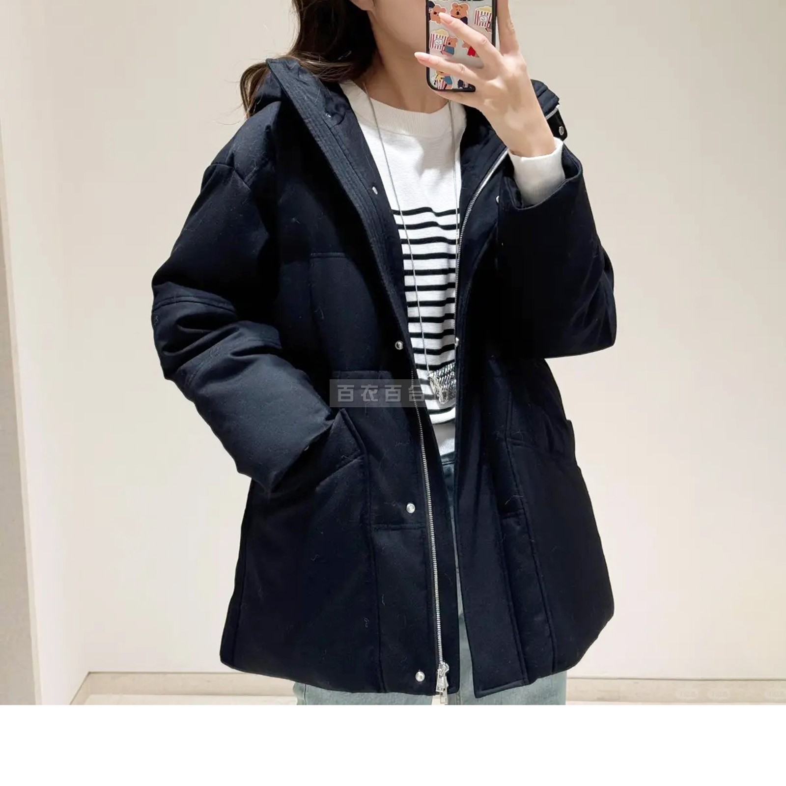 IC小禾女装冬季羊毛法兰绒羽绒服