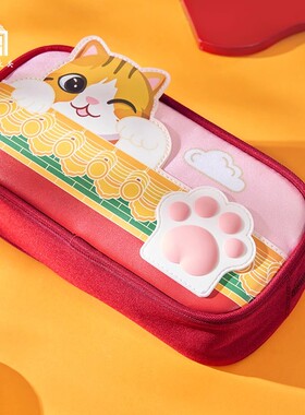 故宫文创大容量帆布短款笔袋国潮宫猫收纳袋铅笔盒学习文具盒礼品