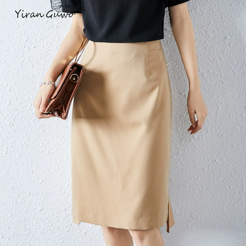 衣然故我 Летняя юбка, высокая талия, городской стиль, с акцентом на бедрах