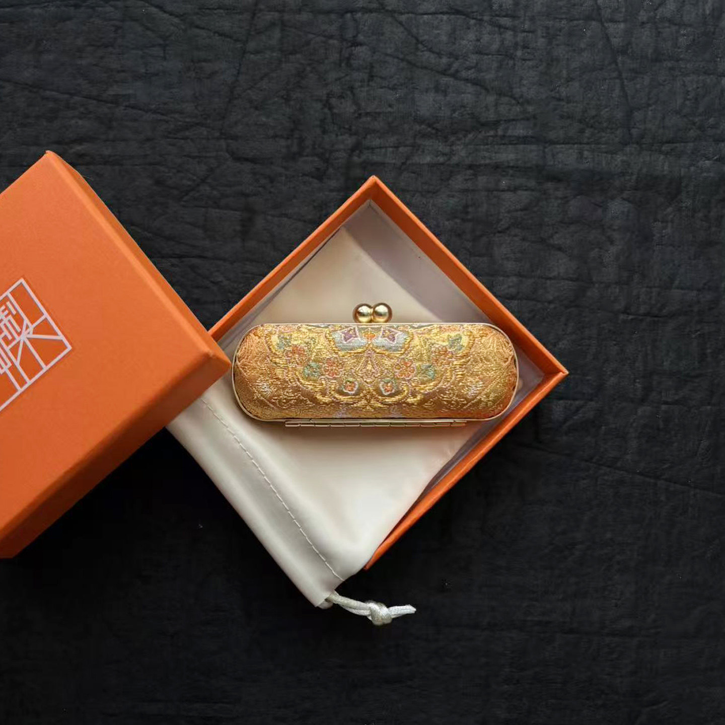 橙金色西阵织迷你首饰盒 古风耳钉戒指盒便携印章唇膏盒小礼 妍制,饰品/流行首饰/时尚饰品新,首饰盒,淘宝优惠券,粉丝福利购,淘宝优惠卷