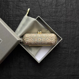 古典蚕丝布艺迷你首饰盒 妍制 便携耳钉戒指盒国风印章唇膏盒小礼