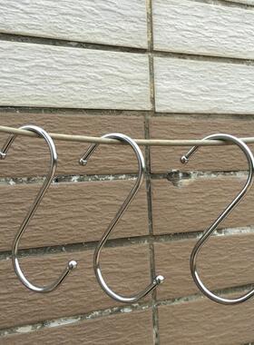 不锈钢厨房S挂钩壁挂创意S钩多功能陶瓷花盆挂钩S万用多功能S形钩