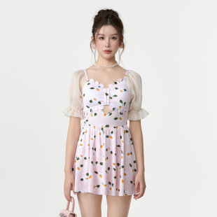 女 游泳装 批发泳衣女新款 连体遮肚显瘦保守性感学生露背泡温泉大码