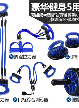 健身器材组合套装训练俯卧撑架收腹健腹轮腹肌轮扩胸拉力器拉力绳