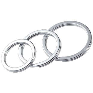 新品 钥匙圈不锈钢环扣 金属汽车钥匙扁平小环 钢丝绳钥匙扣