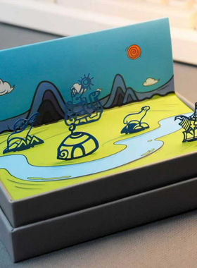 内蒙古书签礼盒金属镂空草原兴安岭敖鲁古雅旅游纪念品文创伴手礼