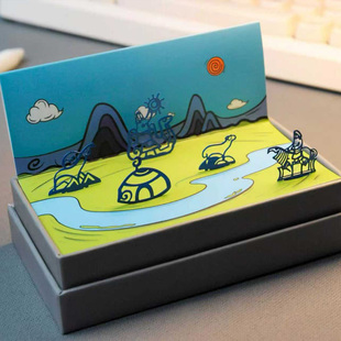 内蒙古书签礼盒金属镂空草原兴安岭敖鲁古雅旅游纪念品文创伴手礼