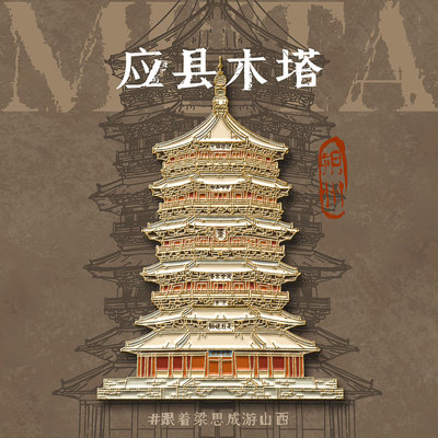 山西古建冰箱贴文创礼物金属磁贴