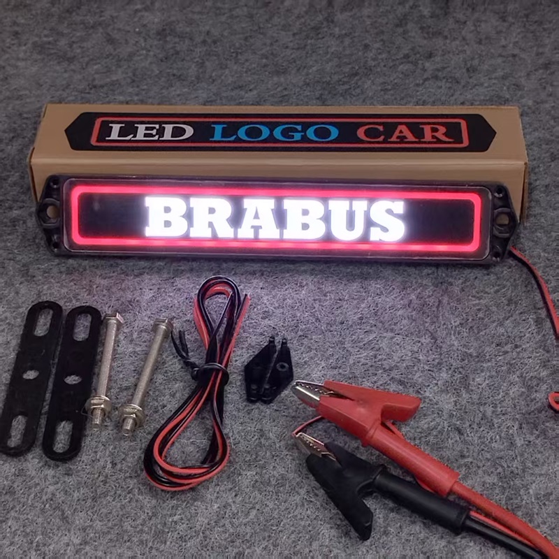 奔驰改装巴博斯中网发光装饰灯标