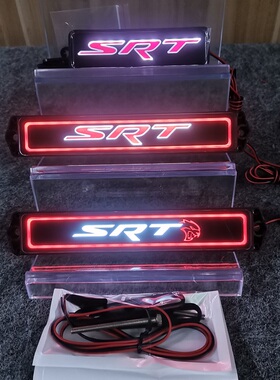 SRT地狱猫发光车标 srt蝰蛇挑战者改装LED中网栅栏装饰氛围灯