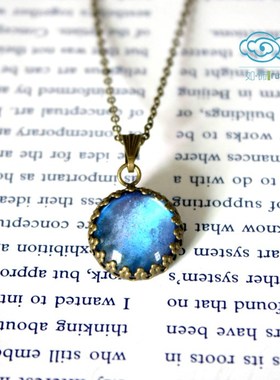 蝴蝶翅膀标本纯手工制作吊坠项链