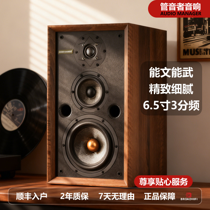 管音者超越3号6.5寸碳纤维振膜升级三分频发烧级HIFI家用胆机音箱