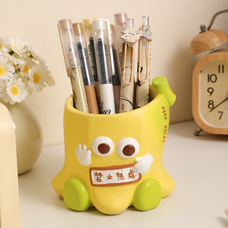 拒绝焦虑治愈系笔筒摆件