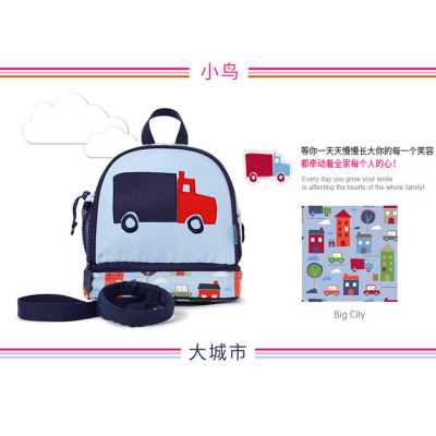 外贸出口penny 儿童双层背包幼儿园书包 小童男孩汽车防走失1-3岁