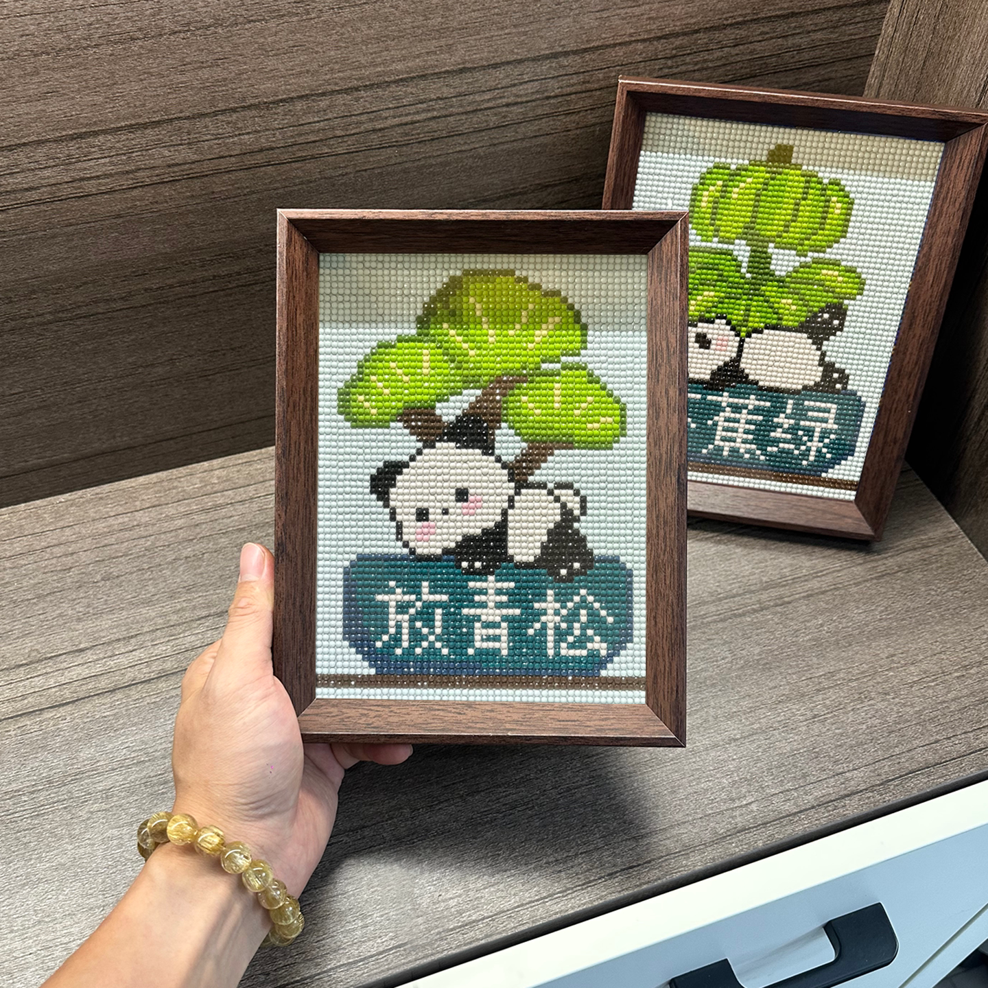 放青松不焦虑钻石画带框DIY