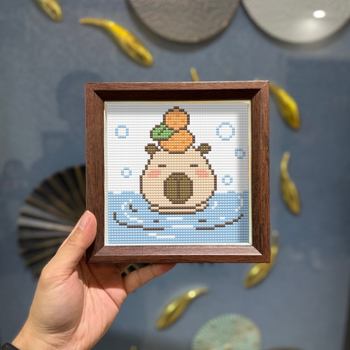 带框卡皮巴拉钻石画可选真玻璃