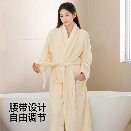 10A抗菌浴袍女浴衣吸水速干洗完澡穿的睡袍长款大人可穿式浴巾冬