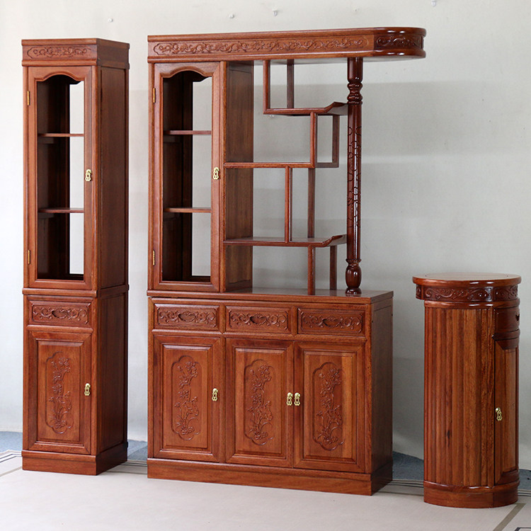 中式玄关柜 门厅柜鞋柜金花梨实木隔断柜