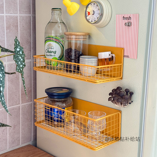 金属置物架冰箱贴磁贴免打孔厨房侧面磁性多功能磁吸收纳盒收纳架