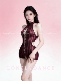 LonelyDance黑莓方糖 夜幕降临性感镂空包臀网衣透视网纱连体衣女