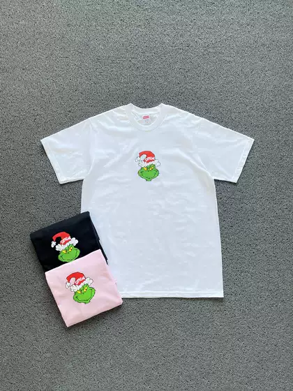Lightning Delivery Supreme 24Fw Grinch Tee Green Monster Grinch Logo Christmas Short Sleeve T-Shirt