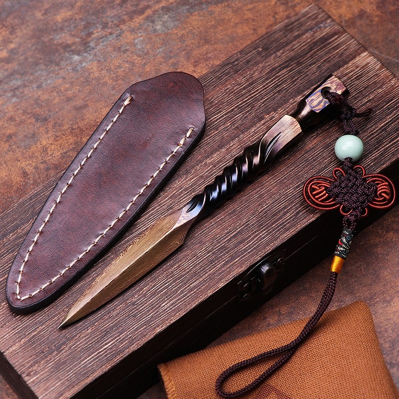 手工正品花纹钢百炼钢茶刀