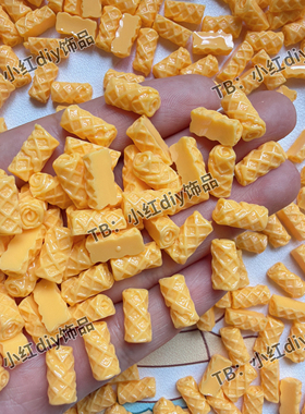 迷你蛋卷黄色巧克力棒华夫饼 尺寸1.15cm*0.56cm 微缩搭配
